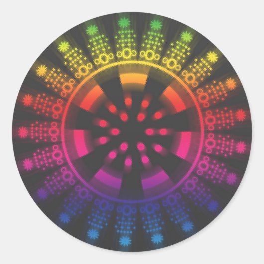 Fun Funky Psychedelic Circular Burst Sticker (Vorderseite)