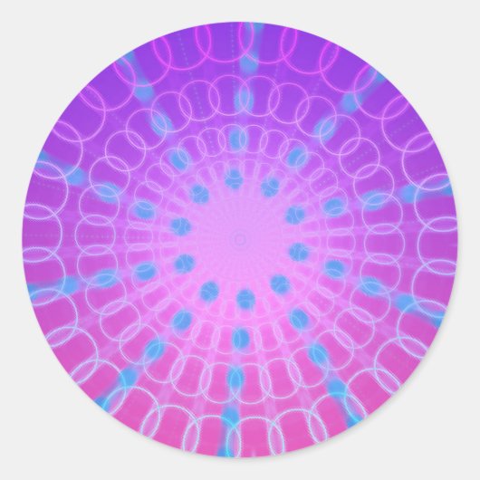 Fun Funky Psychedelic Circular Burst Sticker (Vorderseite)