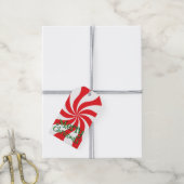 Fun Funky Retro Peppermint Candy Swirl Geschenkanhänger (Mit Garn)