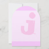 Fun Funky Simple Modern Pink Monogram Einladung (Rückseite)