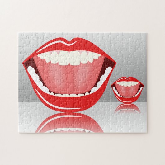 Fun Funny Cool Laughing Big Mouth Jigsaw Puzzle (Horizontal)