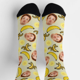 Fun & Funny Custome Yellow Banana Face Crew Socke