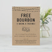 Fun Funny Free Bourbon Degustation Party Einladung (Stehend Vorderseite)