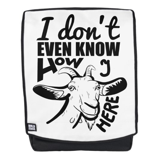 Fun Funny Goat Pub Cooler Text Design-Backpack Rucksack (Vorderseite)