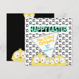 Fun Funny "Happy Oaster You Crazy Chickens" | Feiertagskarte