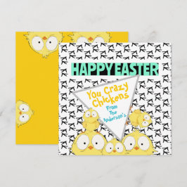 Fun Funny Happy Osterfest Deine verrückten Hühner  Feiertagskarte