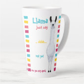 Fun Funny Niedlich "Llama Just Say" Striped Candy Milchtasse (Rechte Ecke)