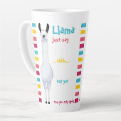 Fun Funny Niedlich "Llama Just Say" Striped Candy Milchtasse (Linke Ecke)