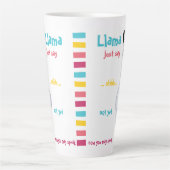 Fun Funny Niedlich "Llama Just Say" Striped Candy Milchtasse (Vorderseite)