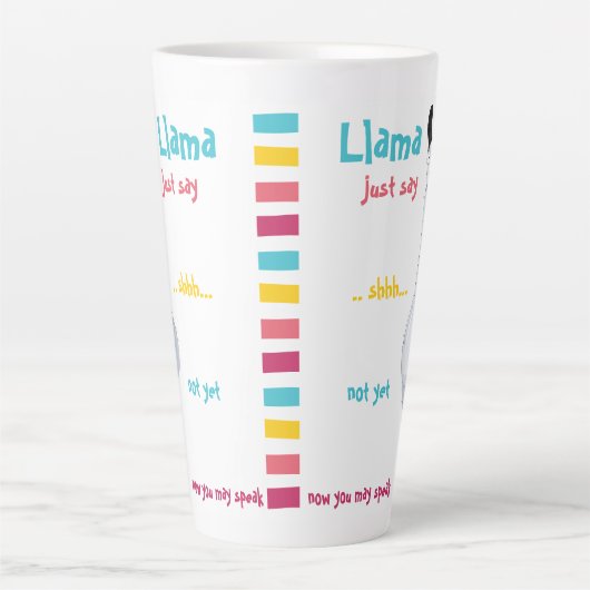 Fun Funny Niedlich "Llama Just Say" Striped Candy Milchtasse (Vorderseite)