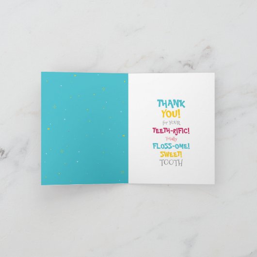 Fun Funny Niedlich Tooth Fairy Danke Puck Karte (Innenseite)