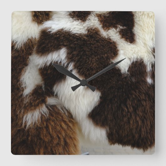 Fun Fur Wall Clock Quadratische Wanduhr (Vorderseite)