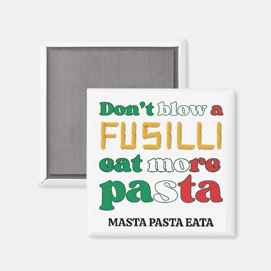Fun Fusilli Pasta versperrt kein FUSILLI Italien Magnet (Vorderseite/Rückseite)