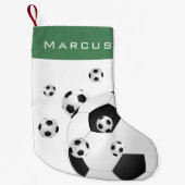 Fun Fußball Balls Grüne Namen Kinder Kleiner Weihnachtsstrumpf (Vorderseite)