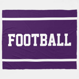 FUN-Fußball Deep Purple Sportlich Weiße Textstreif Fleecedecke