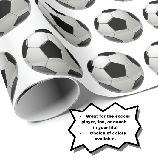 Fun-Fußball-Muster auf weißem Papier Geschenkpapier