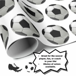 Fun-Fußball-Muster auf weißem Papier Geschenkpapier