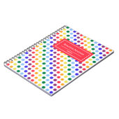Fun Fuzzy Rainbow Dots Personalisiert Notizblock (Linke Seite)