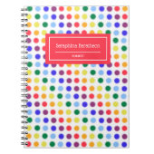 Fun Fuzzy Rainbow Dots Personalisiert Notizblock (Vorderseite)