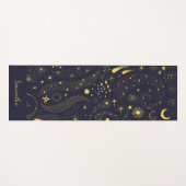 Fun Galaxy Muster Schwarz Personalisiert Yogamatte (Vorderseite (Horizontal))