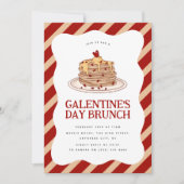Fun Galentine's Brunch Pancake Einladung (Vorderseite)