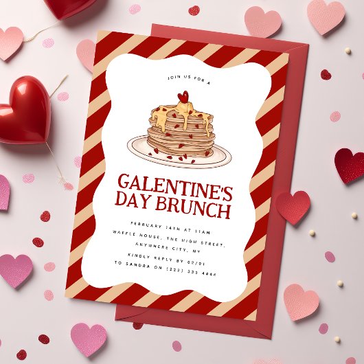Fun Galentine's Brunch Pancake Einladung