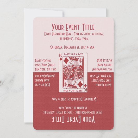 Fun Game Night Party Einladung (Rückseite)