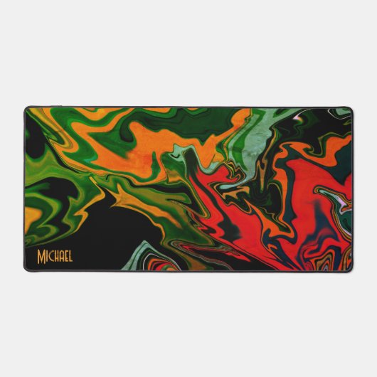 Fun Gamer Moderne Abstrakte Retro Wave Black Schreibtischunterlage (Vorderseite)