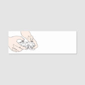 Fun Gamer Video Game Controller & Hands Namensschild (Vorderseite)