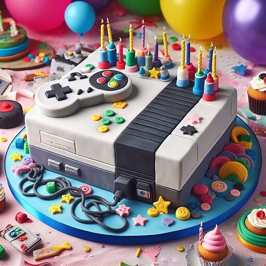 FUN GAMERS THEMA KINDERGEBURTSTAG CAKE KARTE