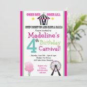 Fun & Games Girl's Karneval Party Einladung (Stehend Vorderseite)