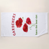 Fun Garden Zitat Wasserfarbene Mohnblumen Blume Strandtuch (Vorderseite)