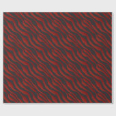 Fun Garnet Red Zebra Stripter Jedem Anlass Geschenkpapier (Flach)