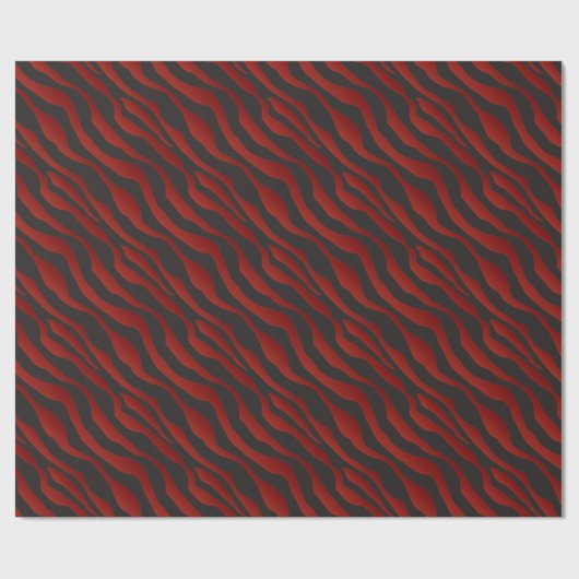 Fun Garnet Red Zebra Stripter Jedem Anlass Geschenkpapier (Flach)