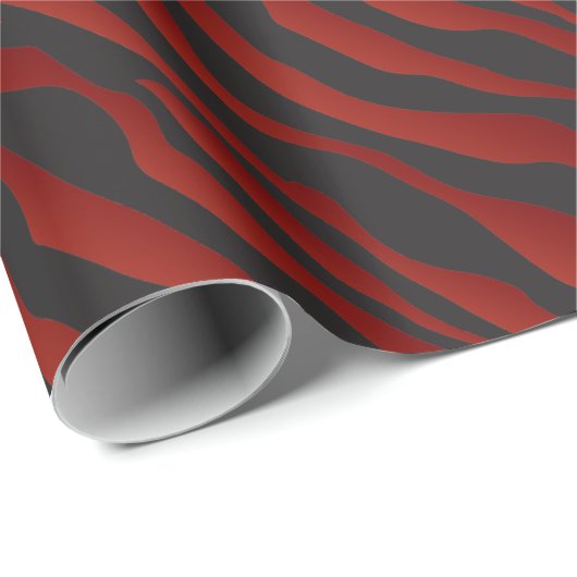 Fun Garnet Red Zebra Stripter Jedem Anlass Geschenkpapier (Rolleneckpunkt)