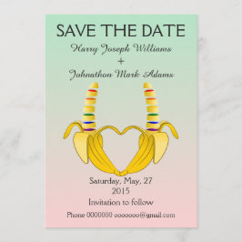 Fun Gay Banana Heart Wedding Save the Date