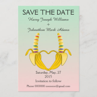 Fun Gay Banana Heart Wedding Save the Date
