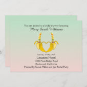 Fun Gay Banana Herz Bridal Dusche Einladung (Vorne/Hinten)