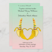 Fun Gay Banana Herz Einladung zur Hochzeit (Vorne/Hinten)