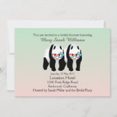 Fun Gay Pandas Bear Bridal Dusche Einladung (Vorderseite)