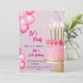 Fun Geburtstag Grußkarte Design mit Balloons Einladung (Stehend Vorderseite)