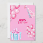 Fun Geburtstag Grußkarte Design mit Balloons Einladung (Rückseite)