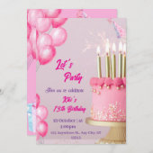 Fun Geburtstag Grußkarte Design mit Balloons Einladung (Vorne/Hinten)