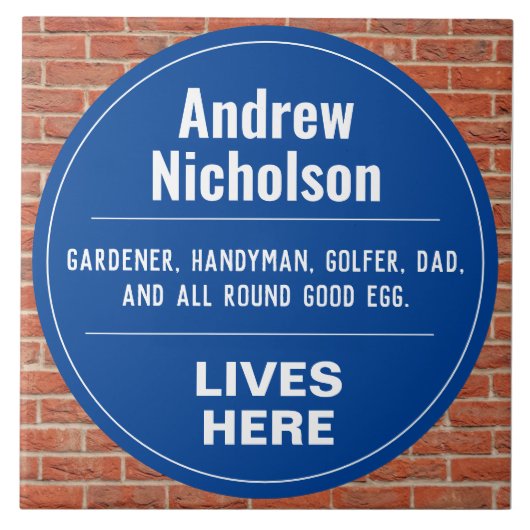 Fun Gedenkwand Wand Plaque Fliese (Vorderseite)