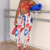 Fun Gefärbte Krawatte Muster rot blau Leggings