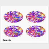 Fun Gefärbte Krawatte Ovaler Aufkleber (Blatt)