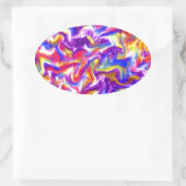 Fun Gefärbte Krawatte Ovaler Aufkleber (Tasche)