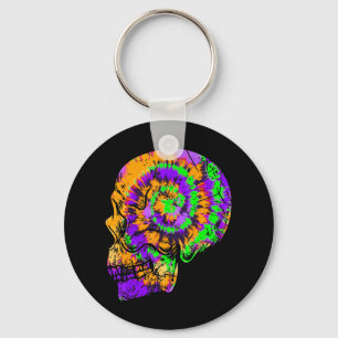 Fun Gefärbte Krawatte Skull Festive Halloween Gree Schlüsselanhänger