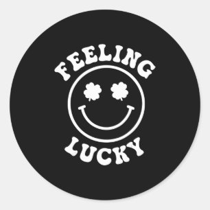 Fun Gefühl Lucky Smile Face St Patrick Day Runder Aufkleber