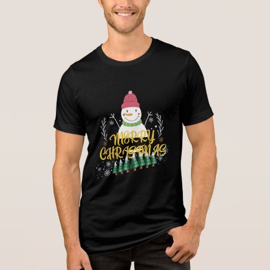Fun gefüllt Weihnachtsdesign Tri-Blend Shirt (Vorderseite)